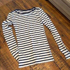 GAP Navy and White Striped Crewneck Top